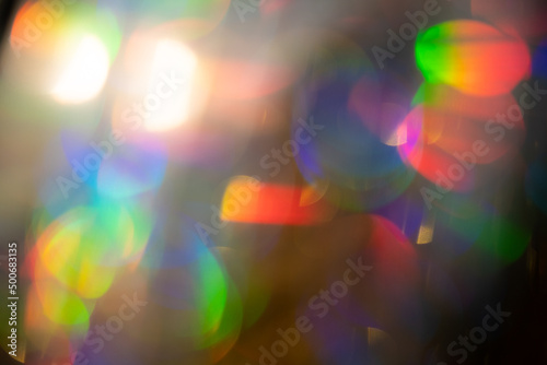 Multicolored rainbow large bokeh effect background