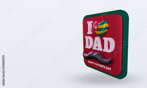3d fathers day Togo love flag rendering right view