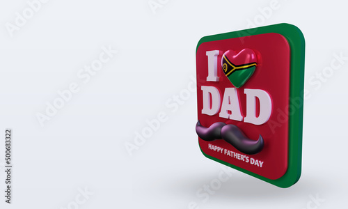 3d fathers day Vanuatu love flag rendering right view
