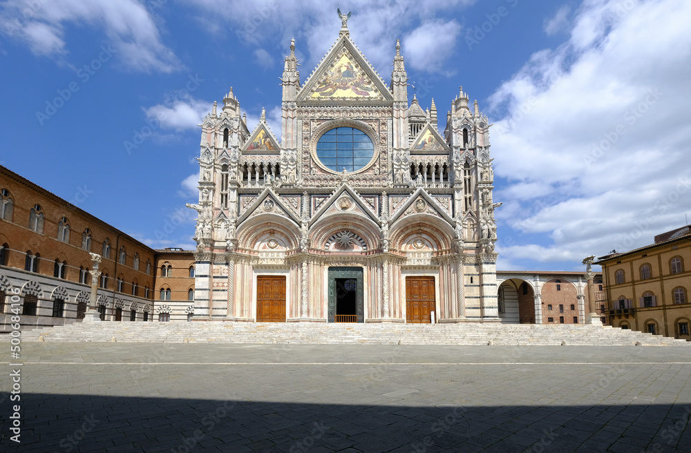 Siena Cathedral during nationwide lockdown over coronavirus disease pandemic, Italy