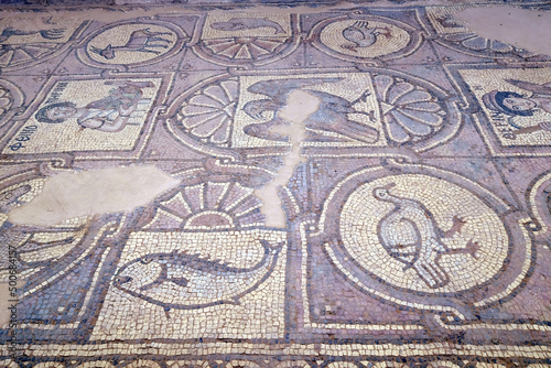March 2018-Floor Mosaics, Petra Church also known as the Byzantine Church ,, Petra, Jordan