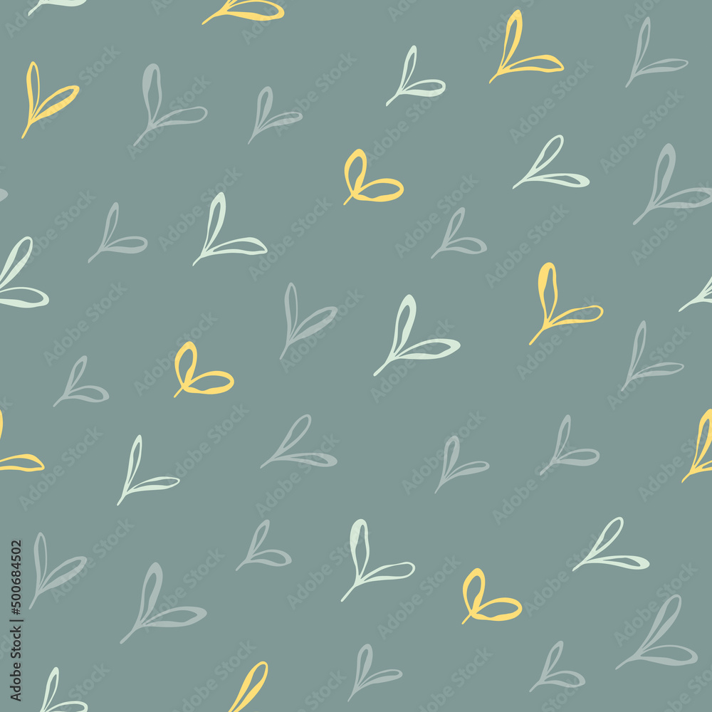 Vector hand drawn leaves seamless pattern. Green-gray repeat background for wallpapers, cards, wrapping or fabric. Vector hand drawn leaves seamless pattern. Green-gray repeat background for wallpapers, cards, wrapping or fabric.