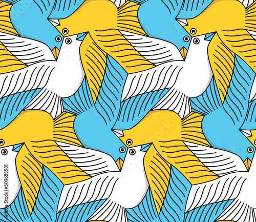 Fotografie Doves Tessellation Pattern