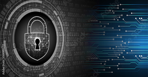Closed Padlock on digital background, cyber security
