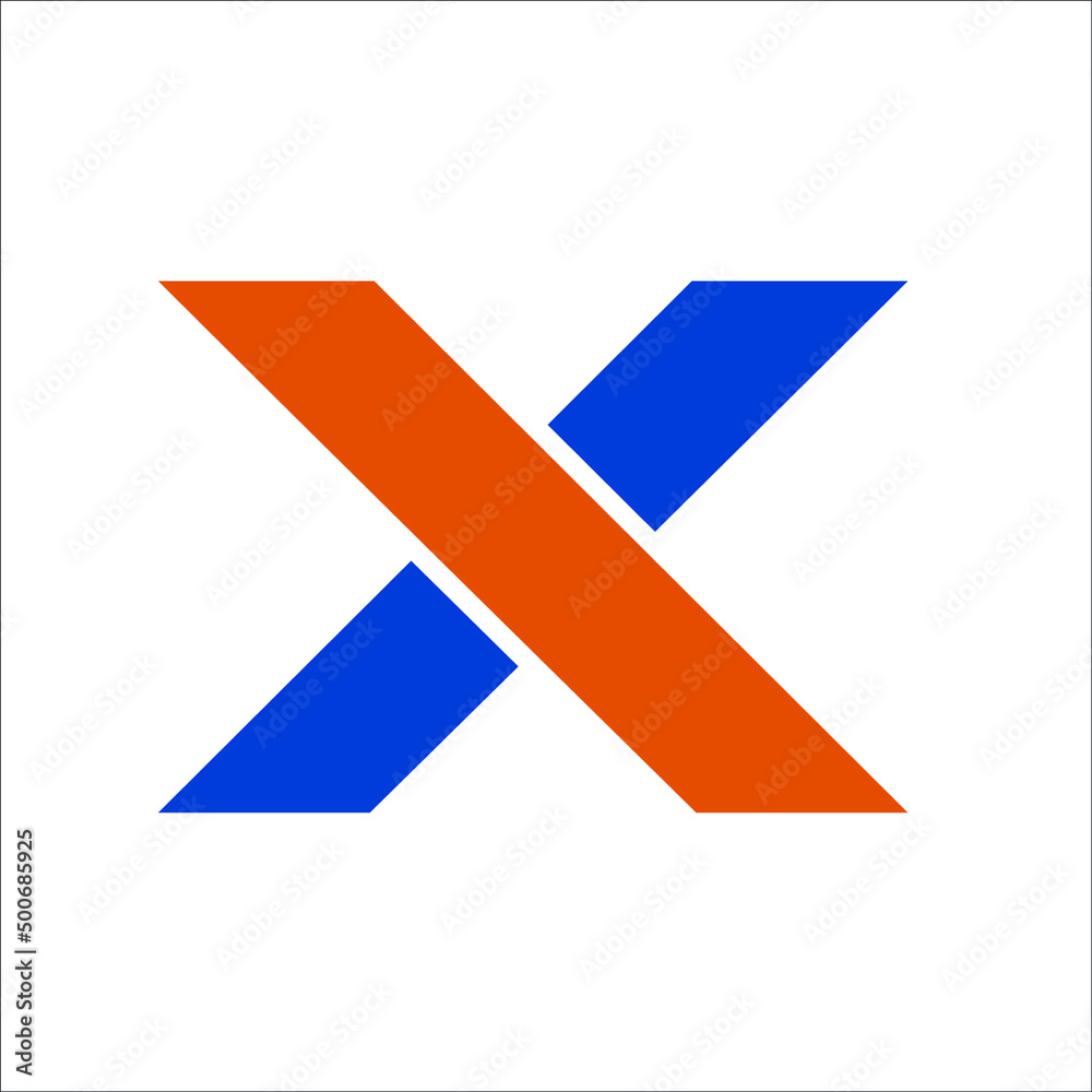 simple letter X flat design
