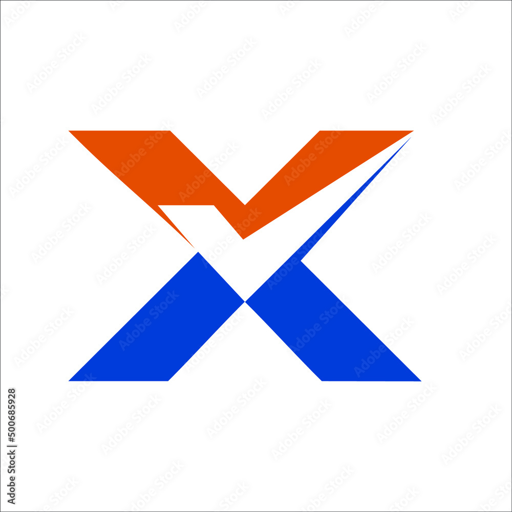 letter X with checklist or check mark letter X with checklist or check mark