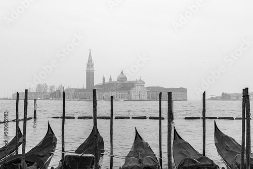 view of San Giorgio Maggiore from San Marco square in Venice; Venezia, Italy