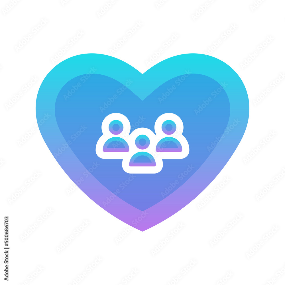 community love gradient logo design template icon