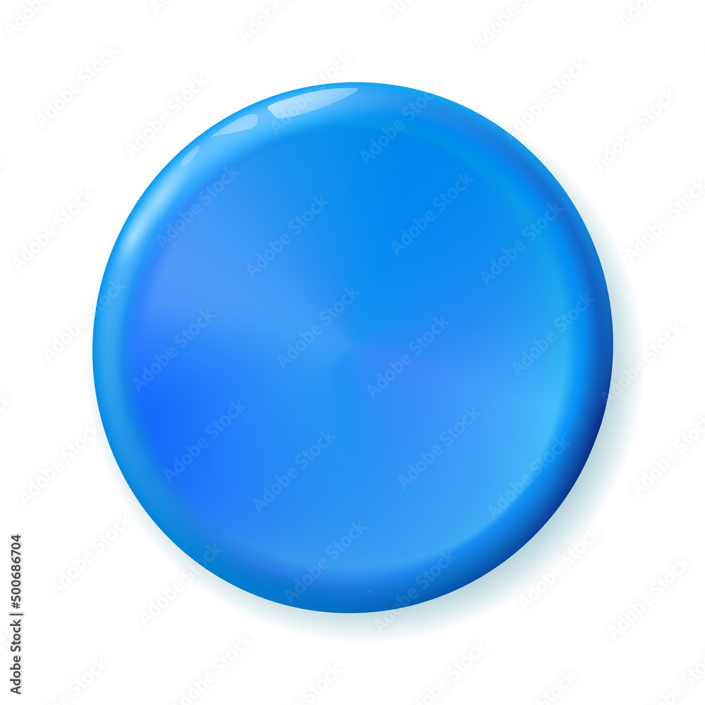 Shiny circle light blue button for holiday and for internet or your business presentation. Vector illustration