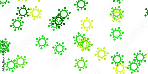 Light green, yellow vector template with flu signs.