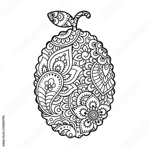 Mandala Jackfruit Coloring Page For Kids