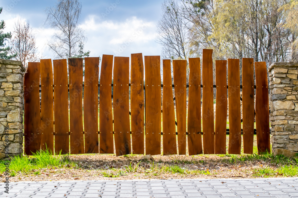 Fototapeta premium entrance gate made of boards