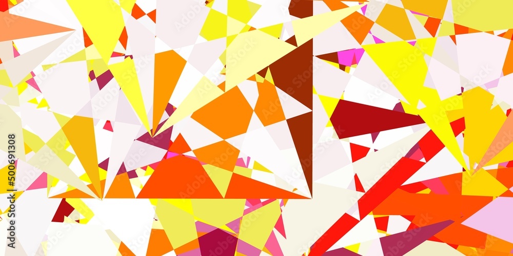 Light Pink, Yellow vector template with triangle shapes. Light Pink, Yellow vector template with triangle shapes.