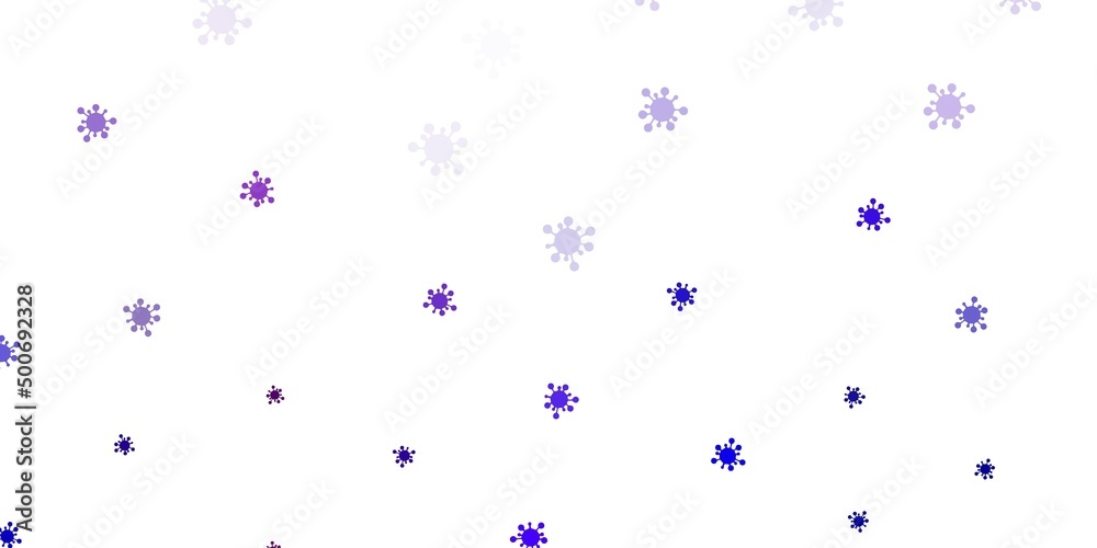 Light blue, red vector background with covid-19 symbols. Light blue, red vector background with covid-19 symbols.