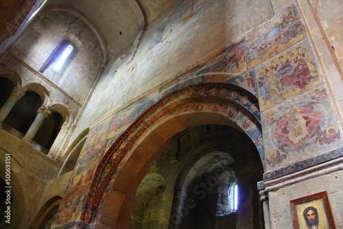 Interior of the Svetitskhoveli Cathedral in Mtskheta, Georgia photo