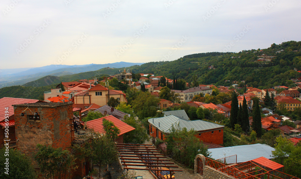 Panorama of the city of Signagi in Kakheti, Georgia