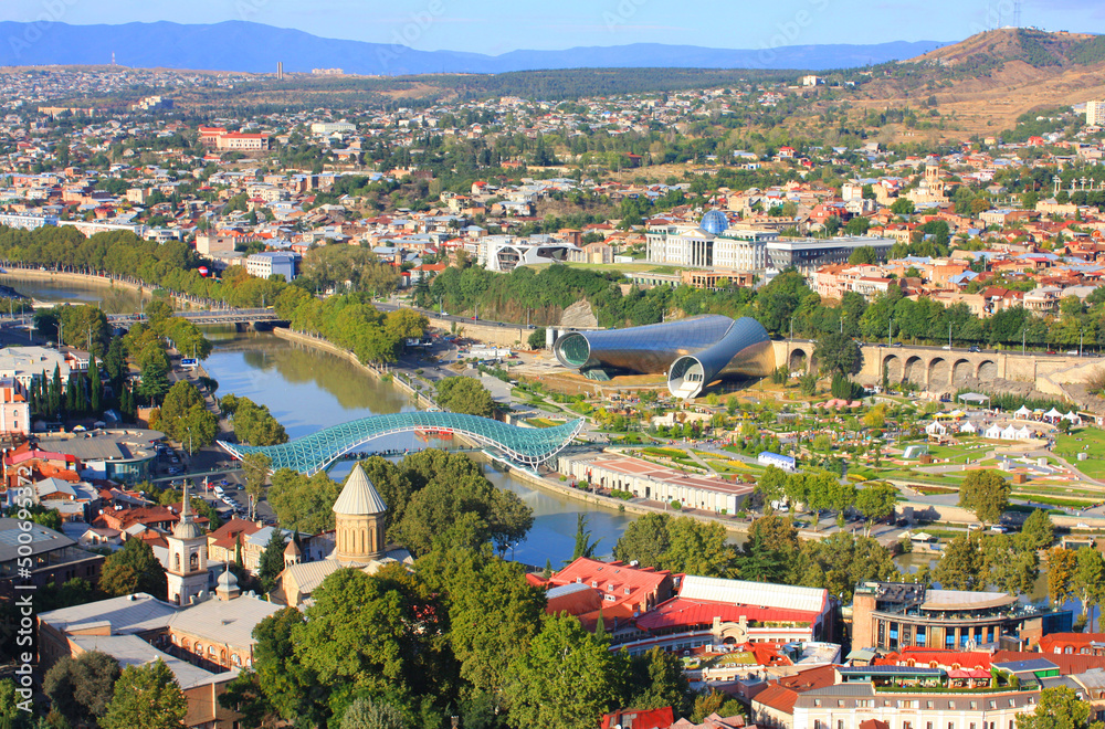 Panorama of Tbilisi in Georgia	
