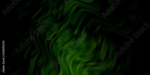 Dark Green vector backdrop with curves.