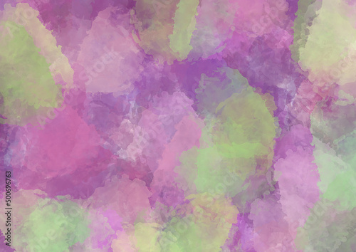 Watercolor abstract Background. Colorful Backdrop with purple and green Watercolor blots