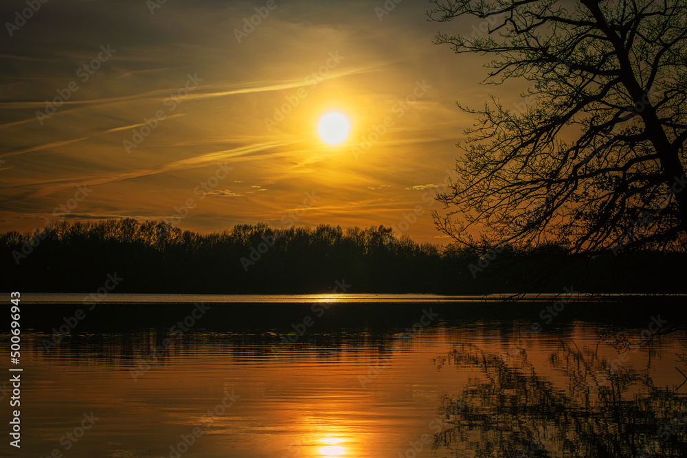 Naklejka premium Abendsonne am Moorsee