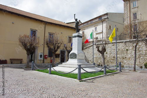 Rivisondoli - Abruzzo - Italy - Square with the monument to the fallen of the Great War photo