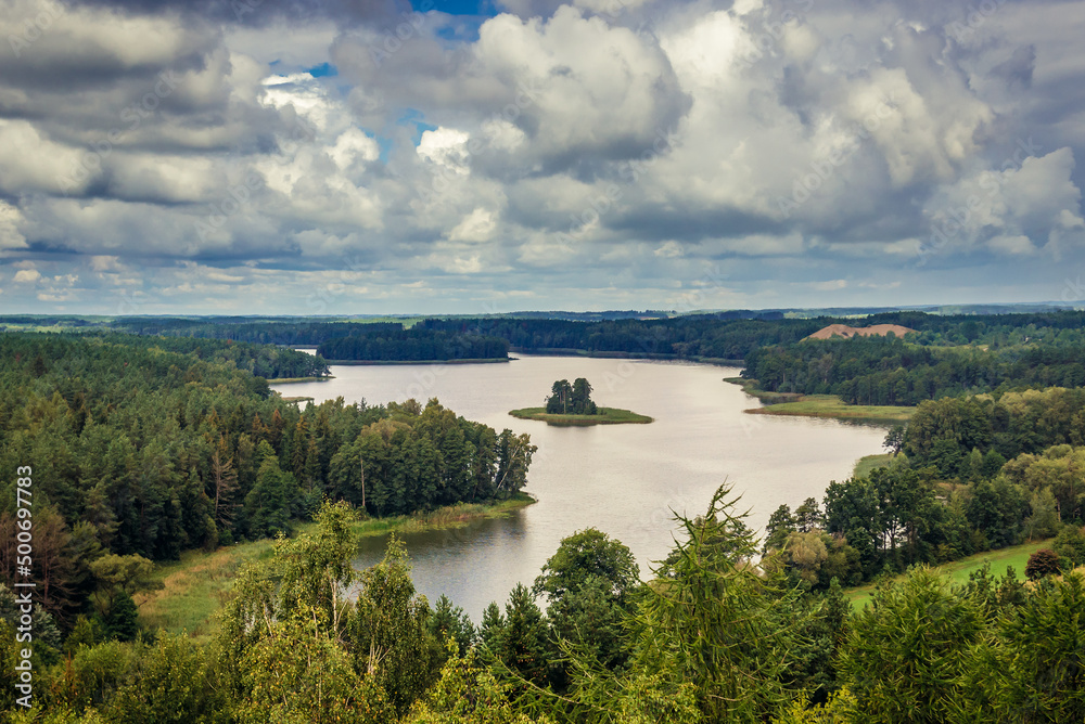 Jedzelewo Lake in Masurian Lakeland area of Warmia and Mazury region, Poland