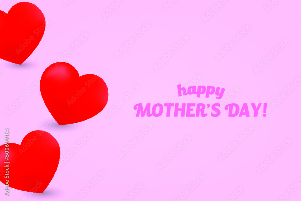 Happy mothers day celebration text with hearts