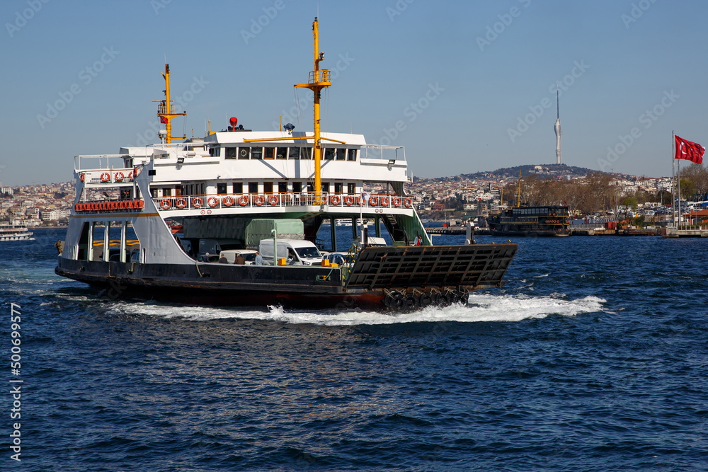 The ferry in Istanbul, Bosphorus transport.