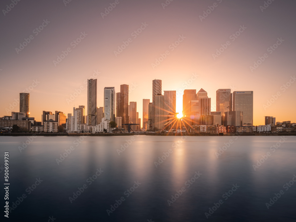 Canary Wharf at Sunset