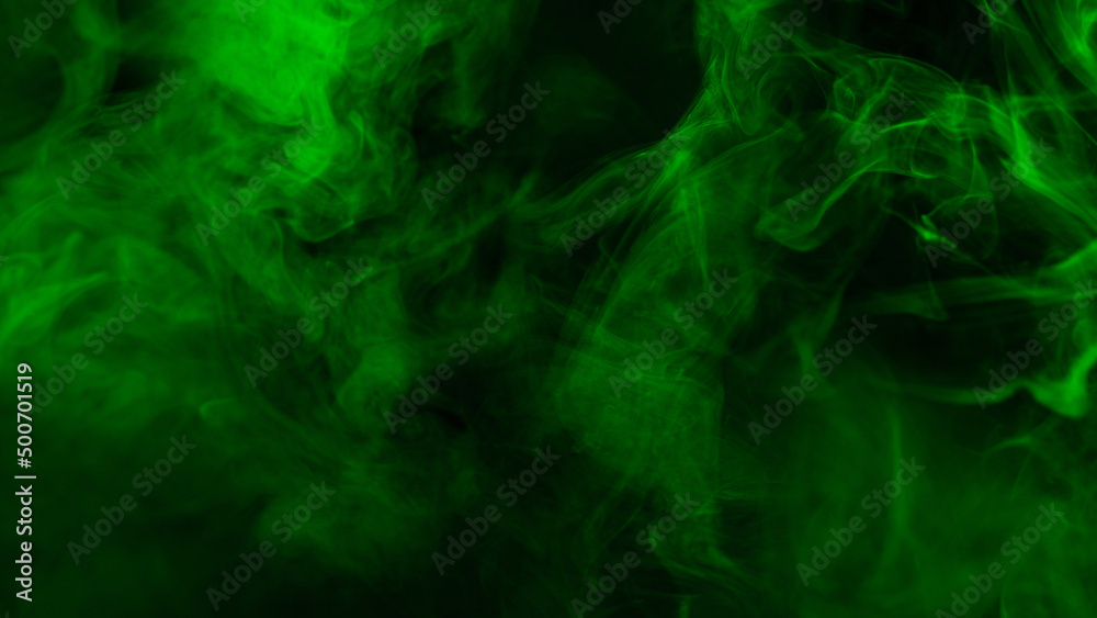 Obraz premium Green steam on a black background.