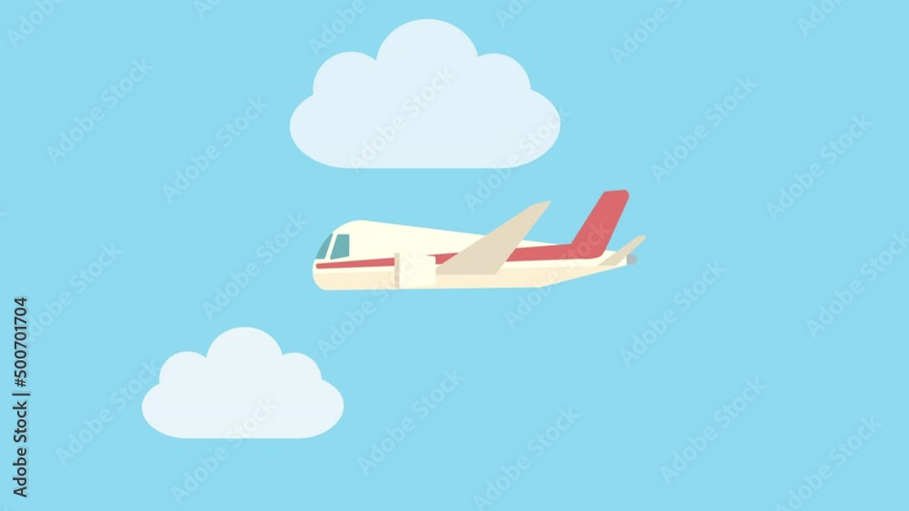 シンプルでかわいい飛行機のアニメーション シンプルでかわいい飛行機のアニメーション