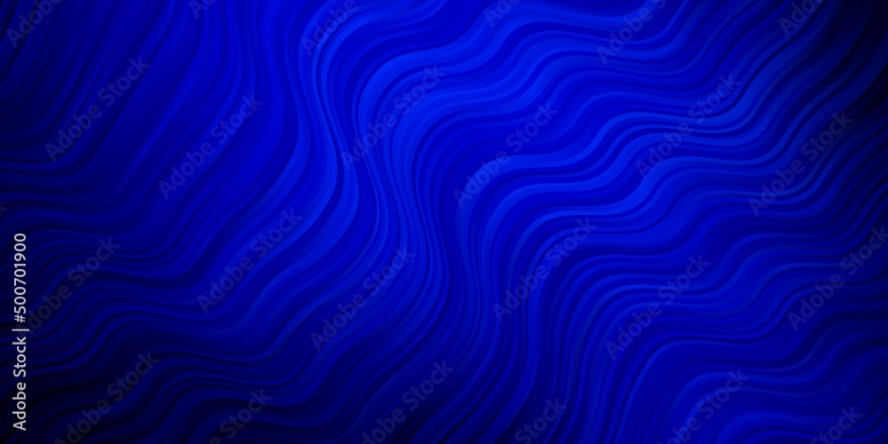 Dark BLUE vector template with curved lines.