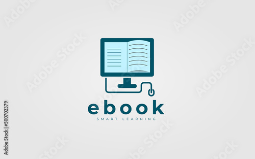 Logo Design For Education And Concept For Online Education, Computer, Mouse Cursor, eLearning