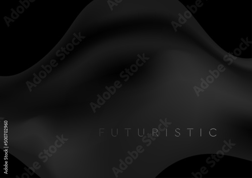 Foto Abstract dark grey liquid wavy shape background