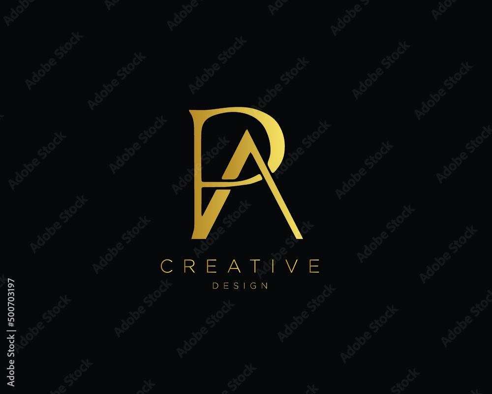 Creative Minimal Letter PA Logo Design | Unique PA Monogram - obrazy, fototapety, plakaty 