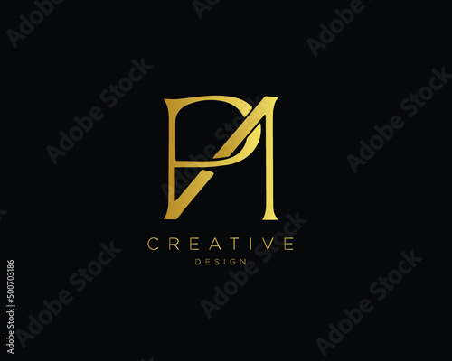 Creative Minimal Letter PA PN Logo Design | Unique PA PN Monogram
