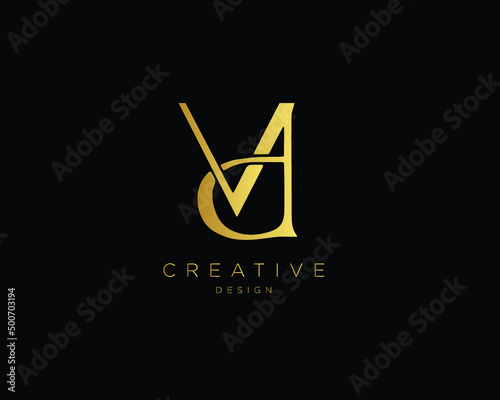 Creative Minimal Letter VD DV Logo Design | Unique DV VD Monogram