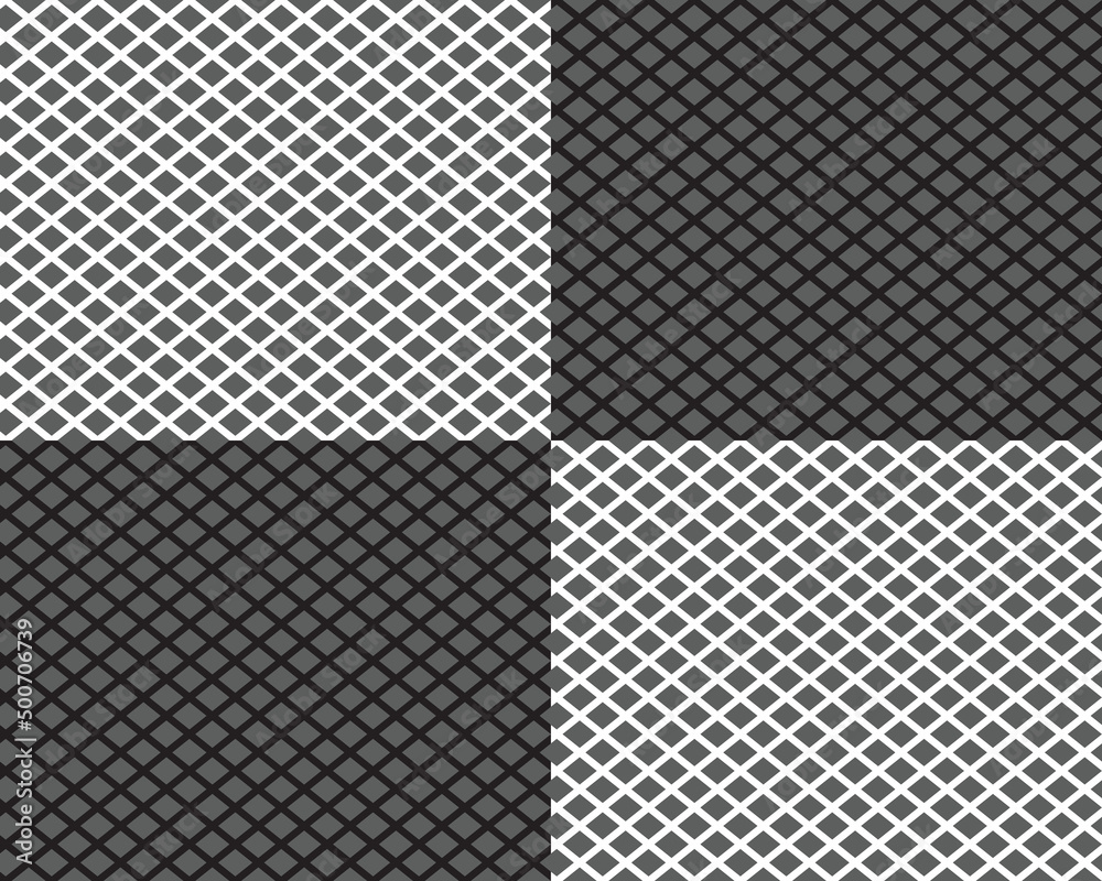Black and white rhombus, seamless pattern illustration