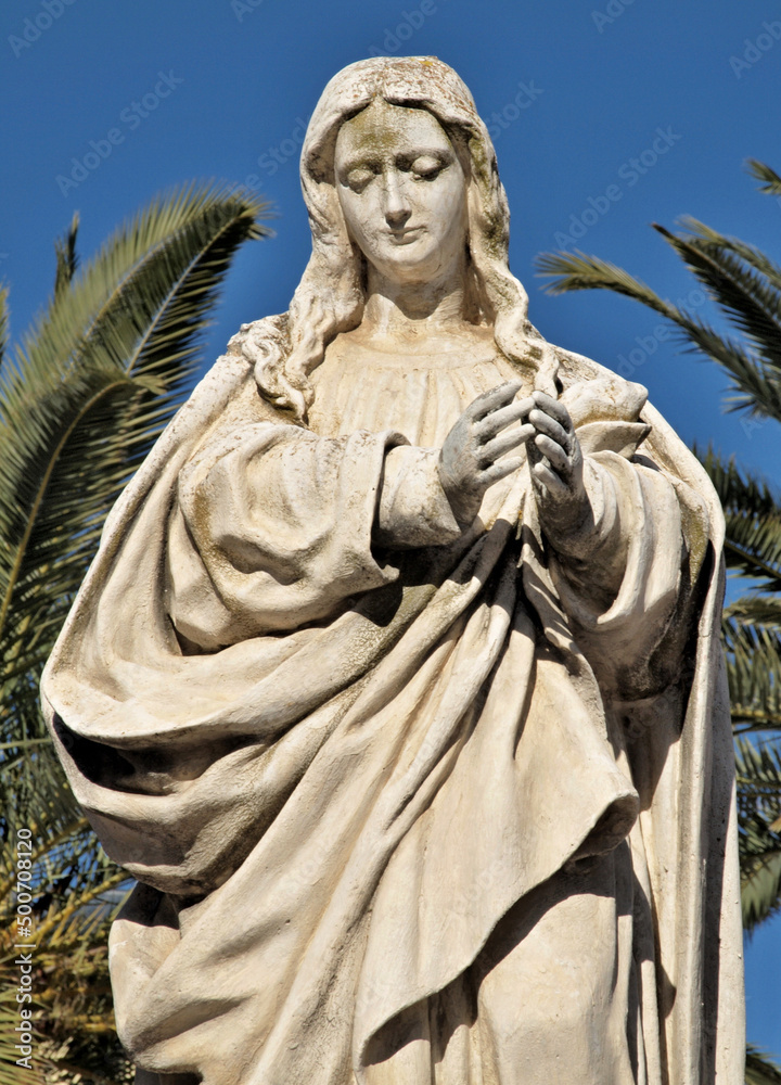 Marian statue in the main square of Ayamonte, Huelva - Spain