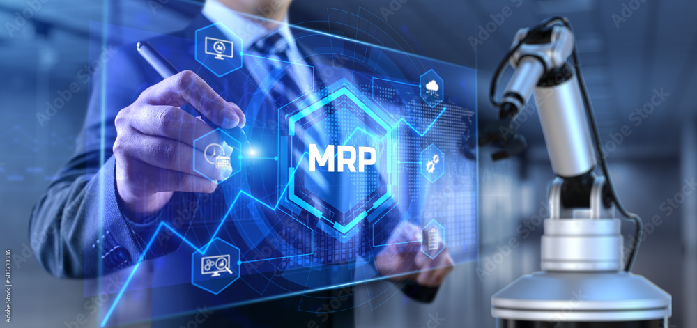 MRP Material requirement planning software system. Business industrial ...