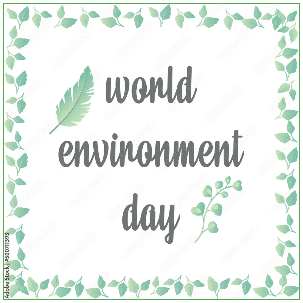 Obraz premium world environment day green leaves frame