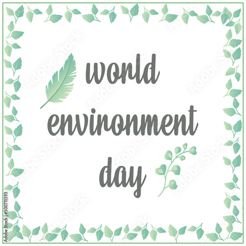 world environment day green leaves frame