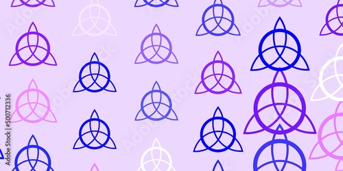 Light Pink, Green vector template with esoteric signs.