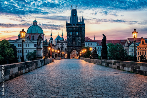 The city of Prague in the morning, Czechia © Stockbym