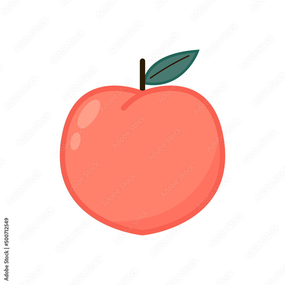 Fototapeta premium Peach vector. Peach heart vector. Peach on white background. Peach logo design.