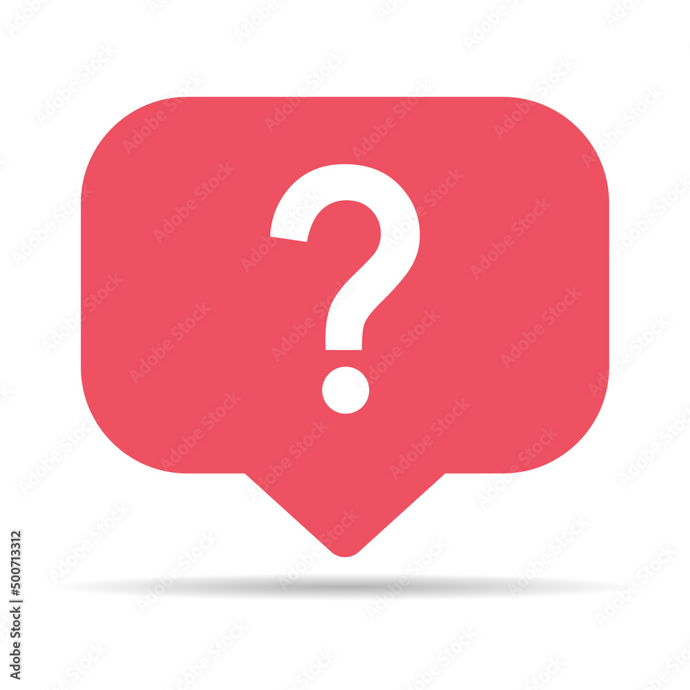 Question icon mark with shadow, help or ask bubble graphic symbol, web faq vector illustration Question icon mark with shadow, help or ask bubble graphic symbol, web faq vector illustration