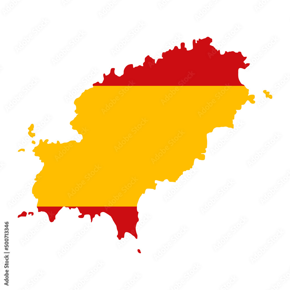 Ibiza high detail map island, spanish region flat sign, web design vector illustration