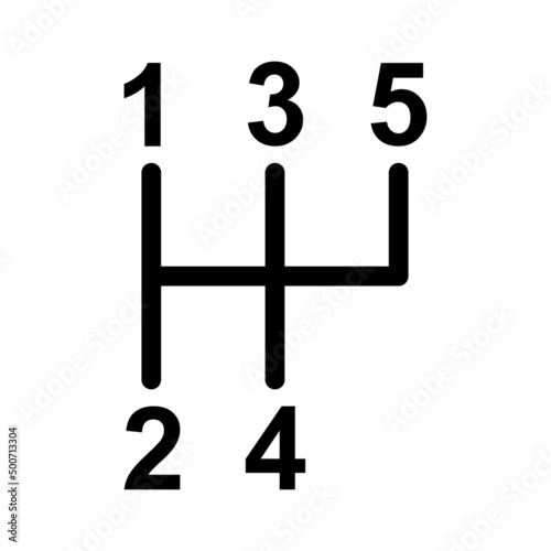 Handle car manual shift lever icon, vehicle gear technology vector illustration equipment