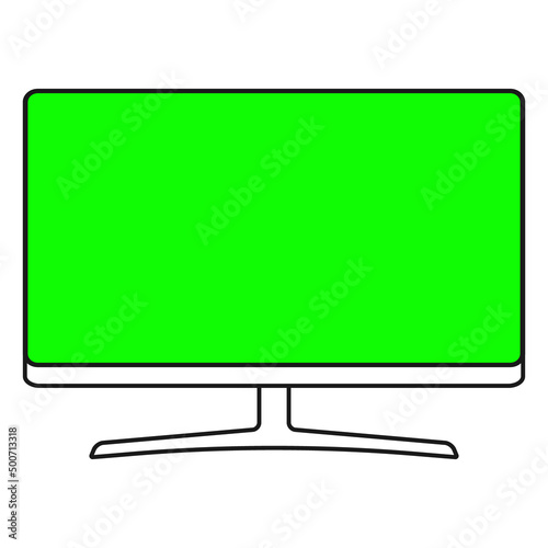 Green screen blank background, empty digital video template mockup vector illustration