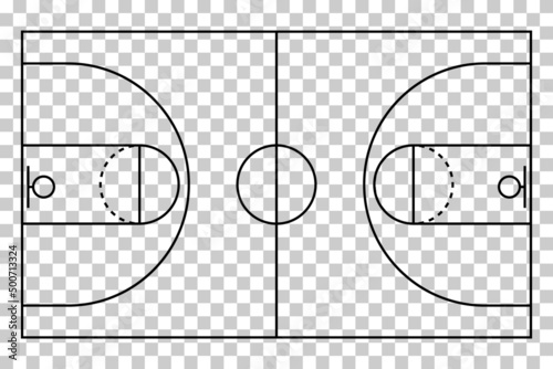 Basketball court icon, floor parquet  area, top american sport symbol, basket field vector illustration